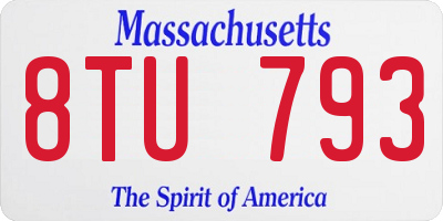 MA license plate 8TU793