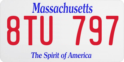 MA license plate 8TU797