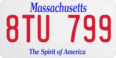 MA license plate 8TU799