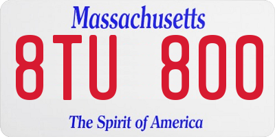 MA license plate 8TU800
