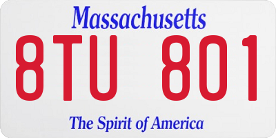MA license plate 8TU801