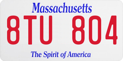 MA license plate 8TU804