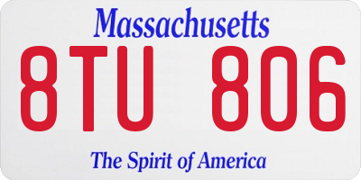 MA license plate 8TU806