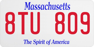 MA license plate 8TU809