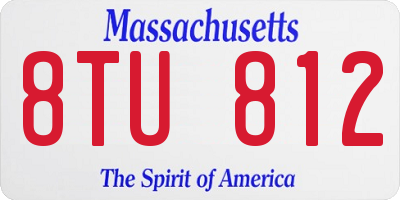 MA license plate 8TU812