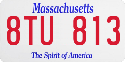 MA license plate 8TU813