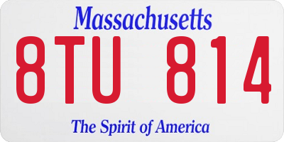 MA license plate 8TU814