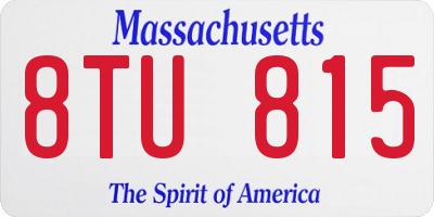 MA license plate 8TU815