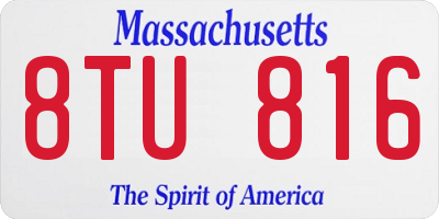 MA license plate 8TU816
