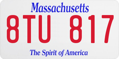 MA license plate 8TU817