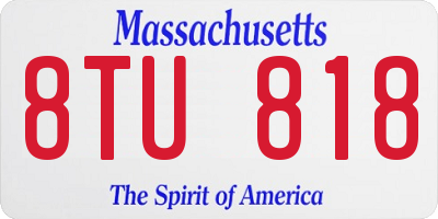 MA license plate 8TU818