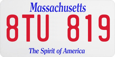 MA license plate 8TU819