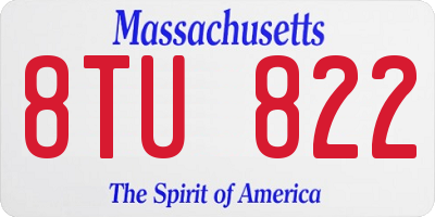 MA license plate 8TU822