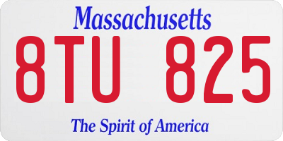 MA license plate 8TU825