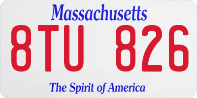 MA license plate 8TU826