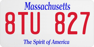 MA license plate 8TU827
