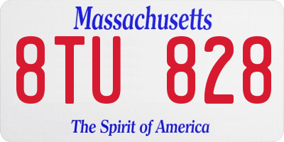 MA license plate 8TU828