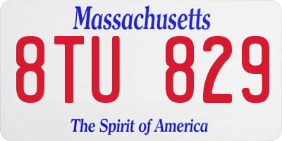MA license plate 8TU829
