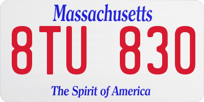 MA license plate 8TU830