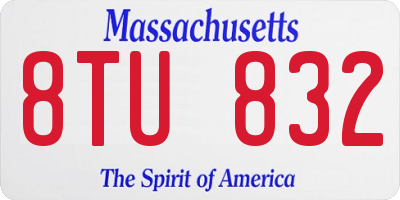 MA license plate 8TU832