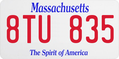 MA license plate 8TU835