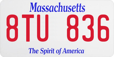 MA license plate 8TU836