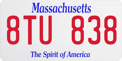 MA license plate 8TU838