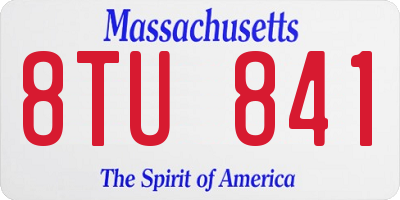 MA license plate 8TU841