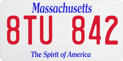 MA license plate 8TU842