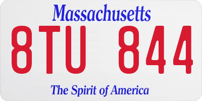 MA license plate 8TU844