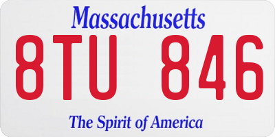 MA license plate 8TU846