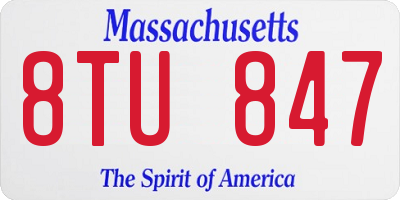 MA license plate 8TU847