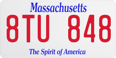 MA license plate 8TU848