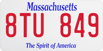 MA license plate 8TU849