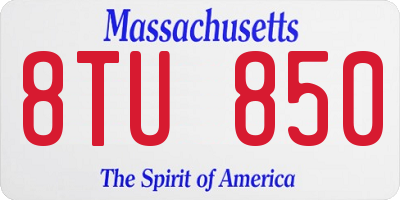 MA license plate 8TU850