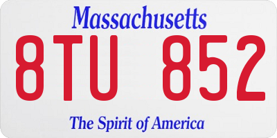 MA license plate 8TU852