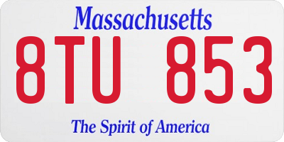 MA license plate 8TU853