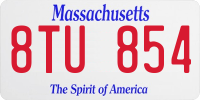 MA license plate 8TU854