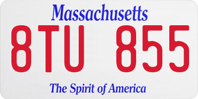 MA license plate 8TU855