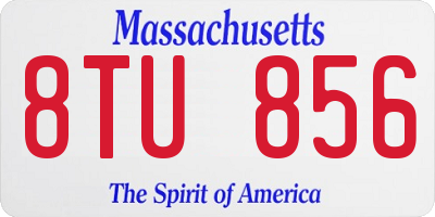 MA license plate 8TU856