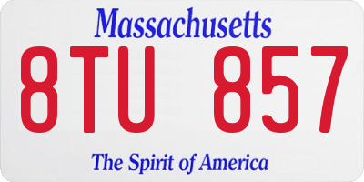 MA license plate 8TU857