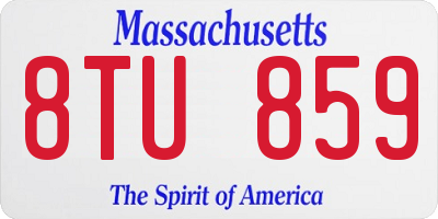 MA license plate 8TU859