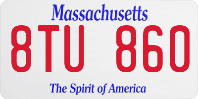 MA license plate 8TU860