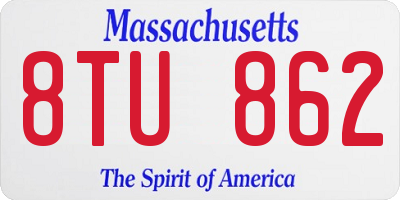 MA license plate 8TU862