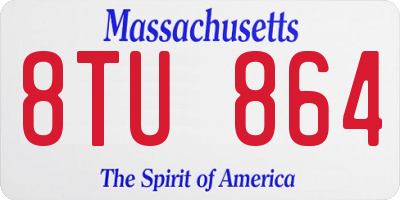 MA license plate 8TU864