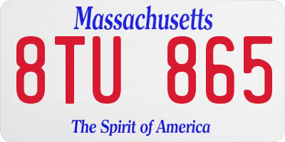 MA license plate 8TU865