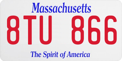 MA license plate 8TU866