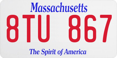 MA license plate 8TU867