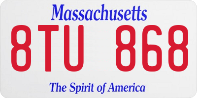 MA license plate 8TU868