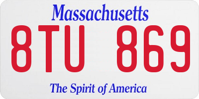MA license plate 8TU869